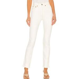 NWT Re/Done 80s Slim Straight Jeans in Vintage White Size 28